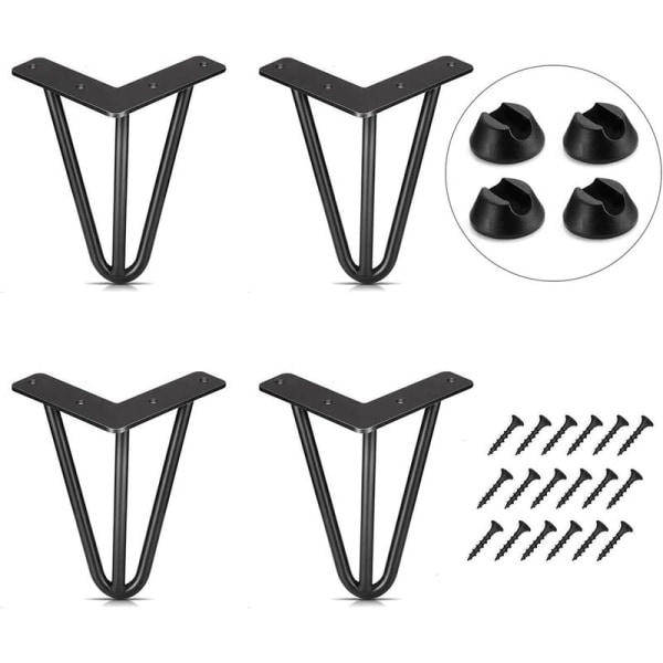 Pieds De Support Pour Meubles De Salle De Bain, Pieds De Canapé Légers Et Luxueux En Métal (4 Pièces, Noir Mat, 10 Branches), Adaptés À Un Usage Domestique.