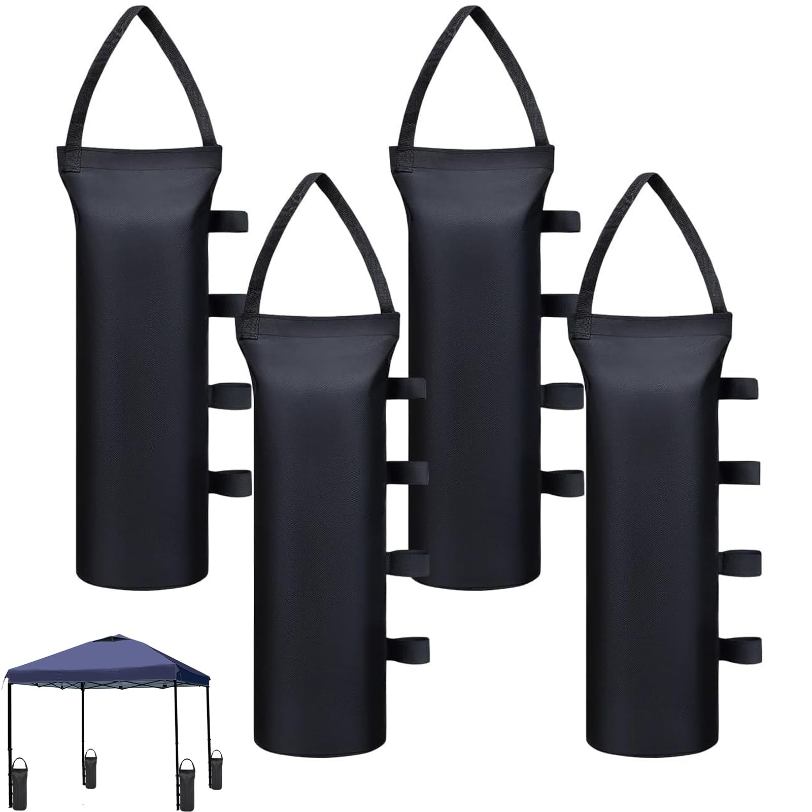 Lot De 4 Sac De Lestage Pour Tonnelle,sac Lestage Épaissir,40 Kg Leste Pour Pied De Tonnelle,pour Auvent,tente,lestage Tonnelle(600d-50 20cm-noir)