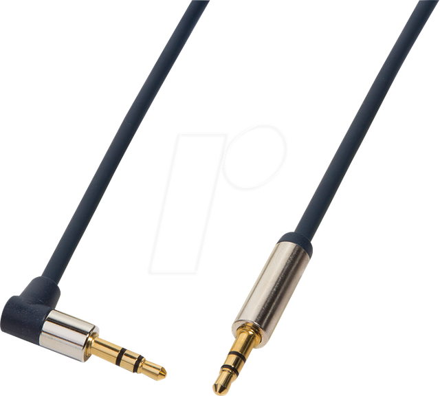 LOGILINK CA11050 - Audio Kabel, 3,5 mm 3-Pin Klinkenstecker auf 90° Stecker, Metall
