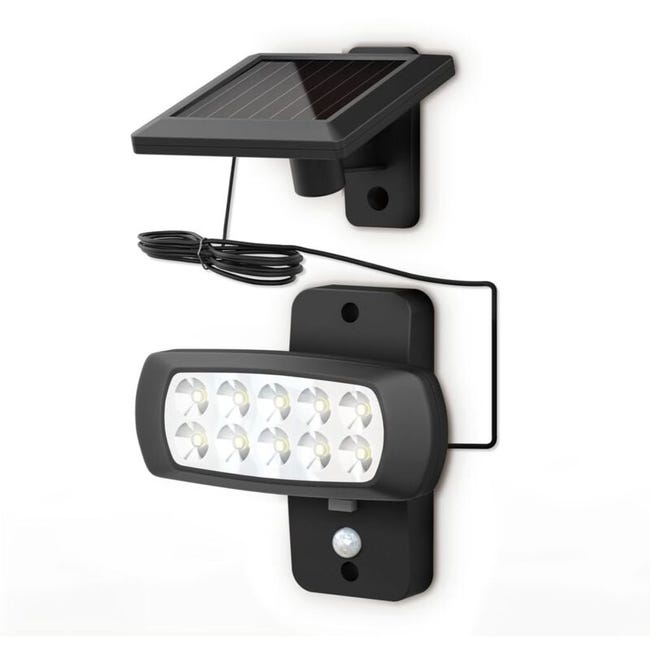Lampe Solaire Led Extérieur Avec Détecteur De Mouvements Pir Projecteur Mural Maison Terrasse Balcon Ip44 Noir (sku Produit : 95197216 Sku Offre : Lehuamwj269)