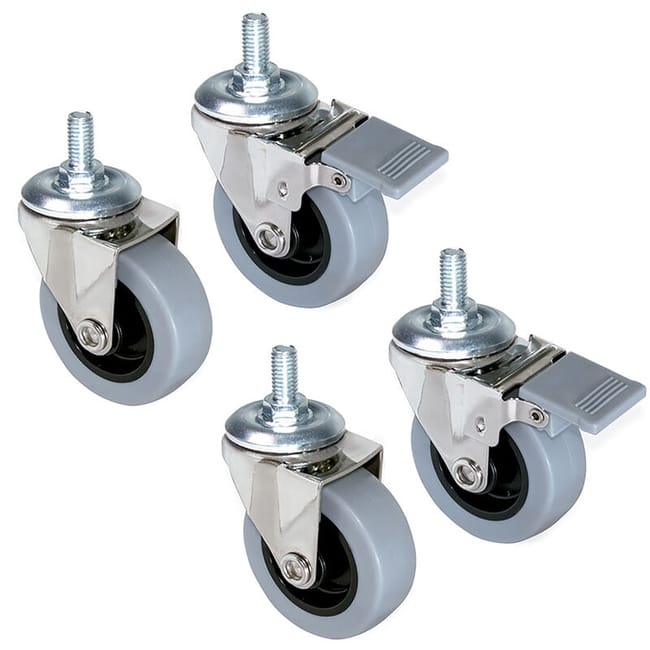 Lot De 4 Roulettes Slip Gris-noir À Boulon, Diamètre 50mm, Acier Et Plastique, Gris Plastique (sku Produit : 93818993 Sku Offre : 1029liu01)