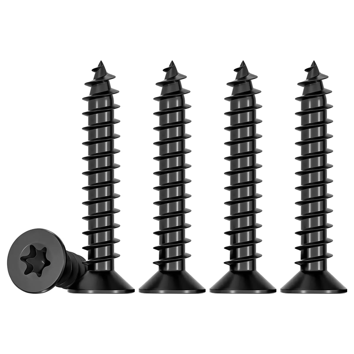 Lot De 50 Vis M4 X 25 Mm Vis À Bois Noires - Avec Tête Fraisée En Acier Inoxydable A2 - Filetage Complet - Vis Autotaraudeuses - Vis Universelles Tx20