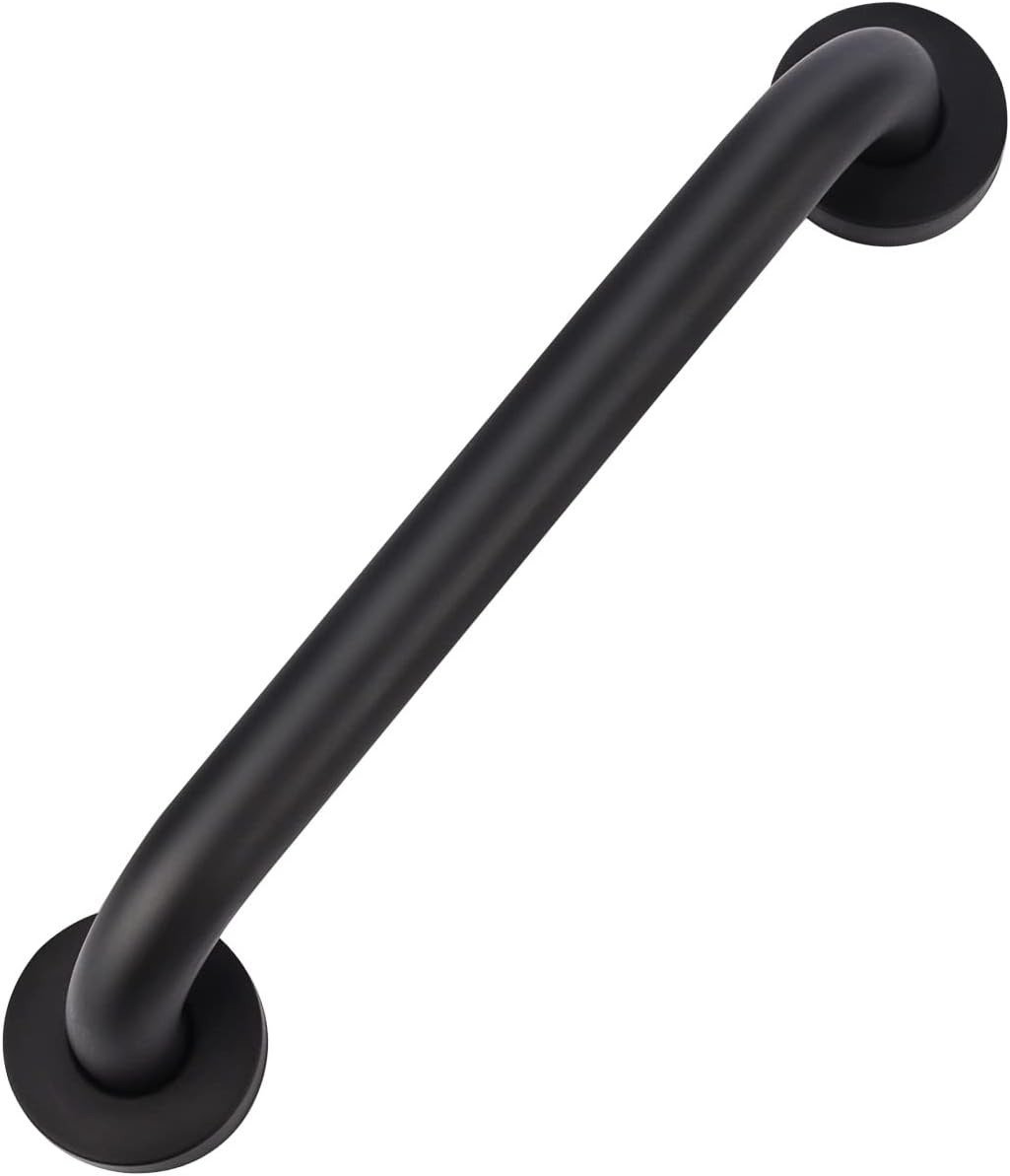 Barre D'Appui Salle De Bain, 40 Cm Antidérapante En Acier Inox 201 Barre D'Appui De Sécurité Noir Huilé Main Courante Pour Baignoire Wc Cuisine Chambre Douche, Vis Dissimulée Fixation Murale