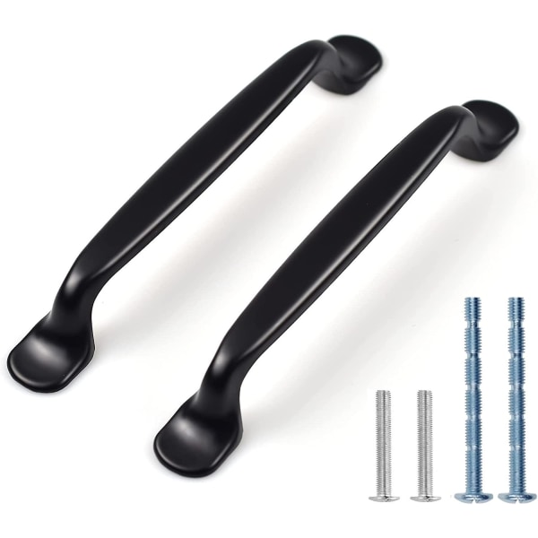 Lot De 12 Poignées De Cuisine Noires, Poignées De Placard, Poignées De Tiroir Avec Vis De 2 Tailles, Parfaites Pour Les Meubles De Chambre Et De Salon (128 Mm)