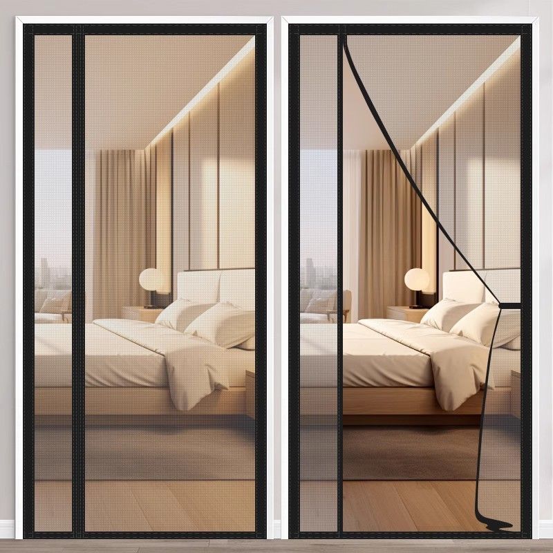 Moustiquaire Magnétique À Ouverture Latérale 85 X 200 Cm, Facile À Installer, Sans Perçage, Anti-moustiques, Convient Pour Fenêtres, Portes Et Balcons - Noir