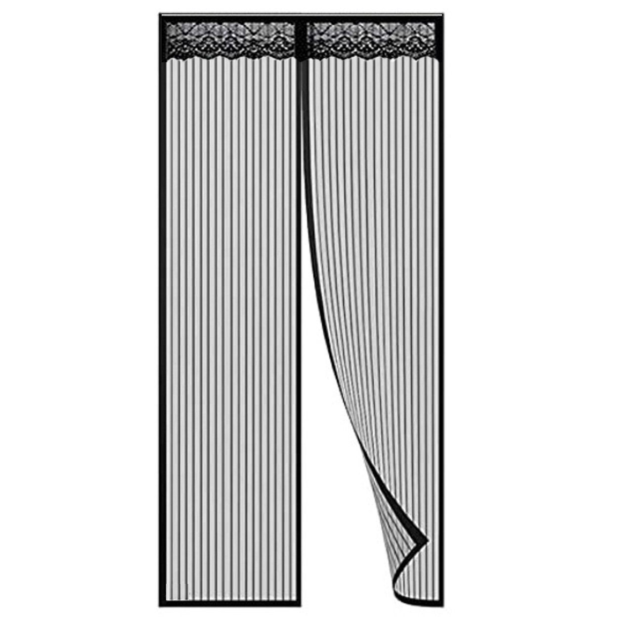 Moustiquaire Magnétique Noire 80/90/100 Cm De Large X 210/220 Cm De Long