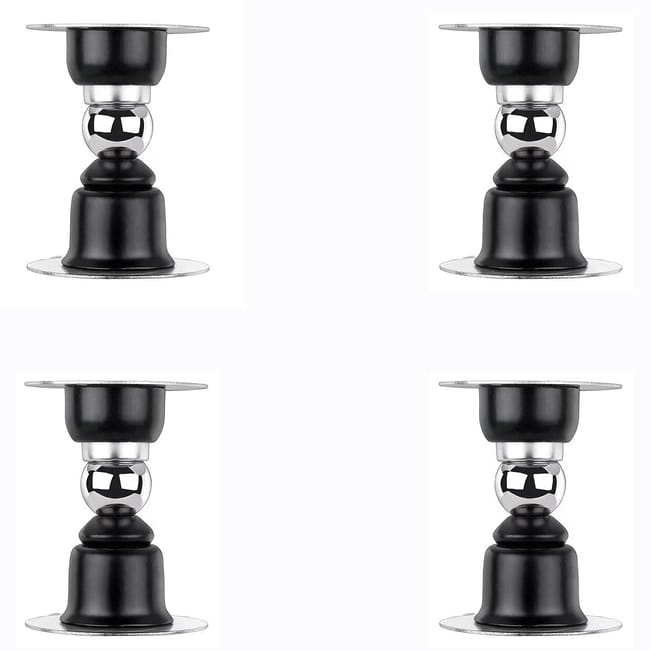 Pcs Arrêt De Porte Magnétique, Butoir De Porte En Acier Inoxydable Avec Ruban Adhésif Double Face 3m Ou Vis, Double Usage（noir）