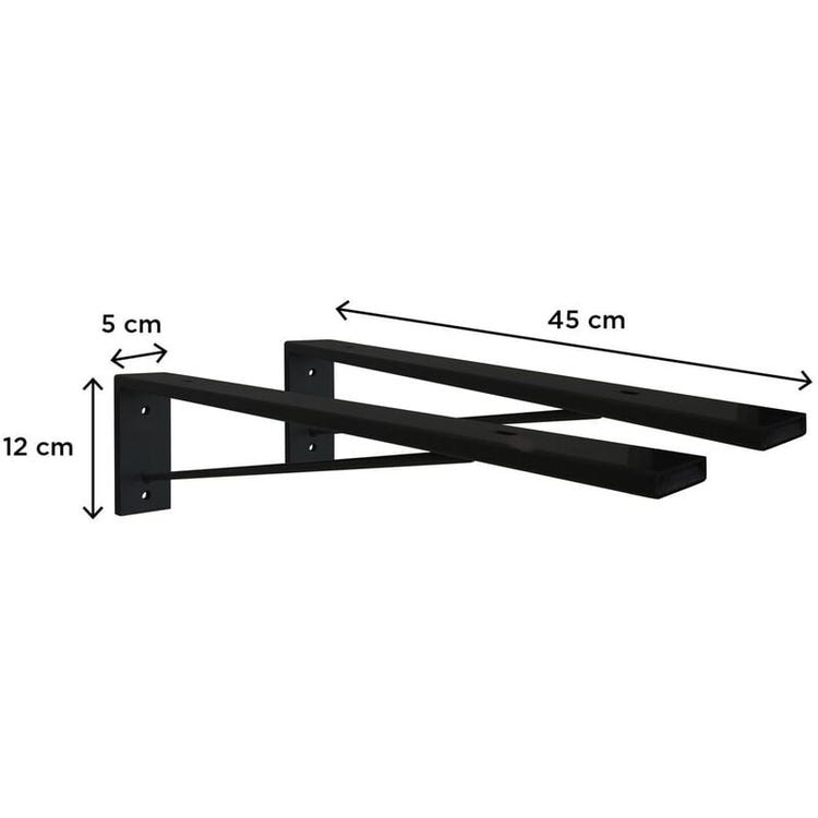 Équerre De Fixation Invisible Will - Lot De 2 - Noir Mat