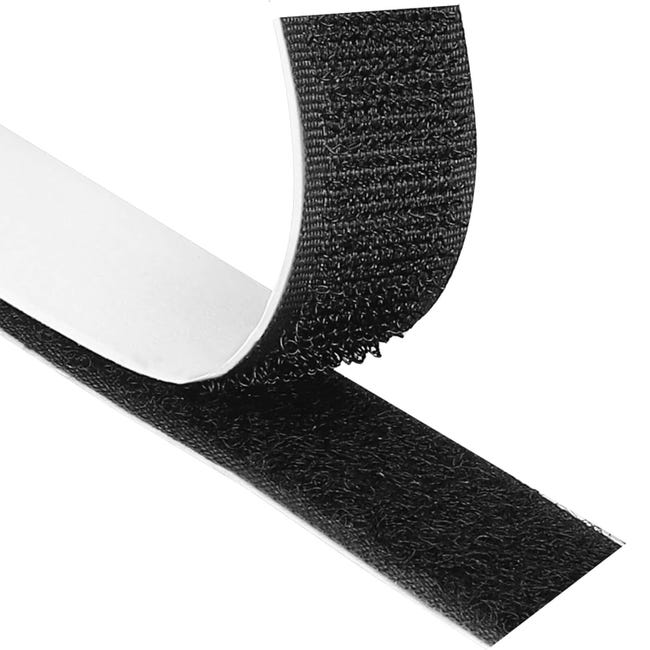 Ruban Velcro Adhésif De 8 M, Fixation, Largeur 20 Mm (20 Mm X 8 M, Noir) (référence Produit : 97124724 Référence Offre : Mkh25.8.19-6)