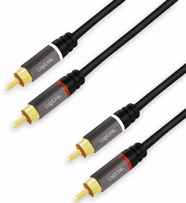 LOGILINK CA1208 - Cinch Kabel, 2x Cinch Stecker auf 2x Cinch Stecker, Metall, 7,5