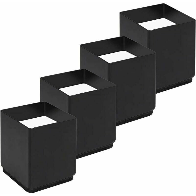 4er-set Choyclit Bettfüße Aus Kohlenstoffstahl, Möbelerhöhungen +5cm, Ideal Für Tische, Stühle, Sofas, Platzsparend Für Büros Und Schlafzimmer (schwarz)