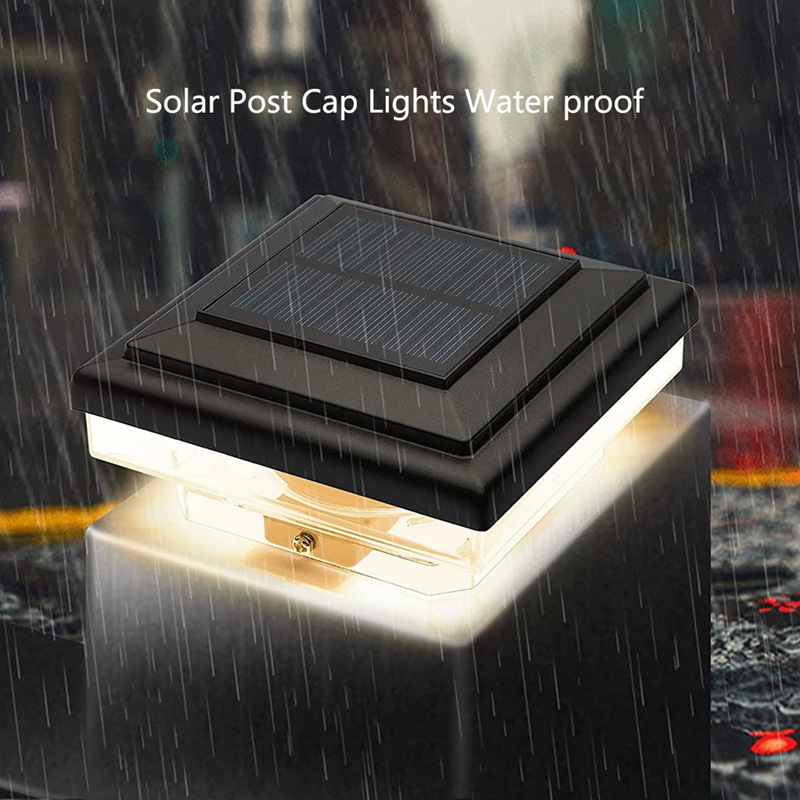 Rhafayre Solar-pfostenleuchten, Außenbeleuchtung Für Zaunpfosten, Schwarz, Wasserdicht, Kabellos, Gartendekoration, Packung