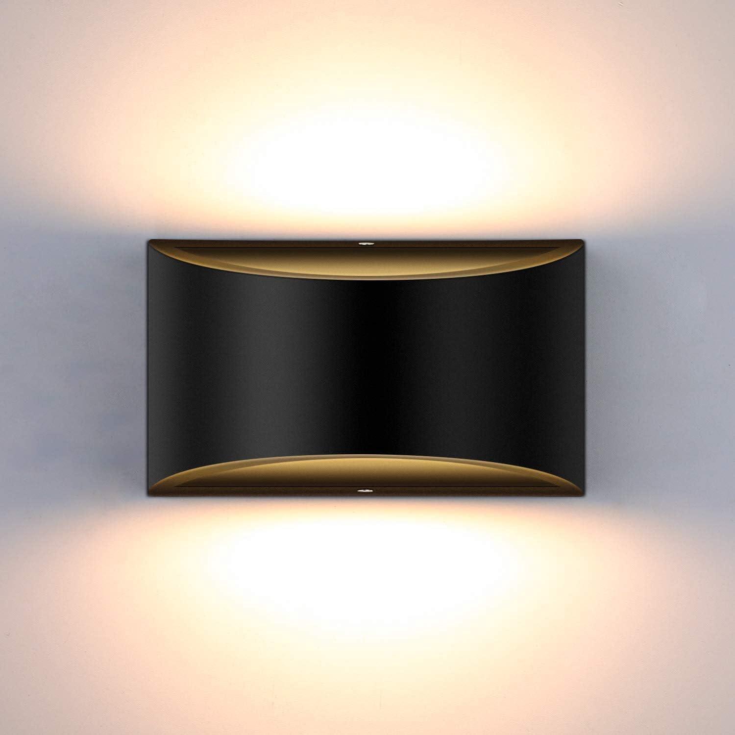 7-w-led-wandleuchte, Schwarz, Moderner Aluminium-wandstrahler, Warmweißes Dekorationslicht, Dimmbarer Wandstrahler, Designerleuchte Für Das Wohnzimmer