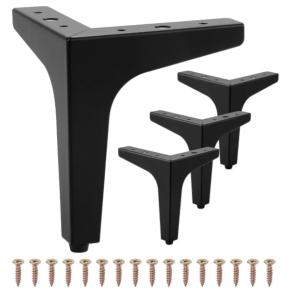 Moderne Dreieckige Möbelfüße, 10 Cm, 4er-set, Aus Schwarzem Metall, Ersatz Für Sofa Und Sessel, Zum Selbstaufbau, Schrauben Inklusive