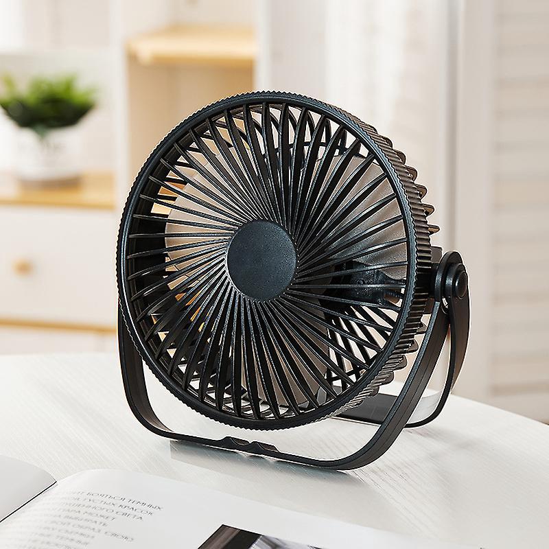 Schwarzer Usb-tischventilator Mit Fernbedienung – 16 Cm, 3 Geschwindigkeitsstufen, 3 Timer, 360°-drehung