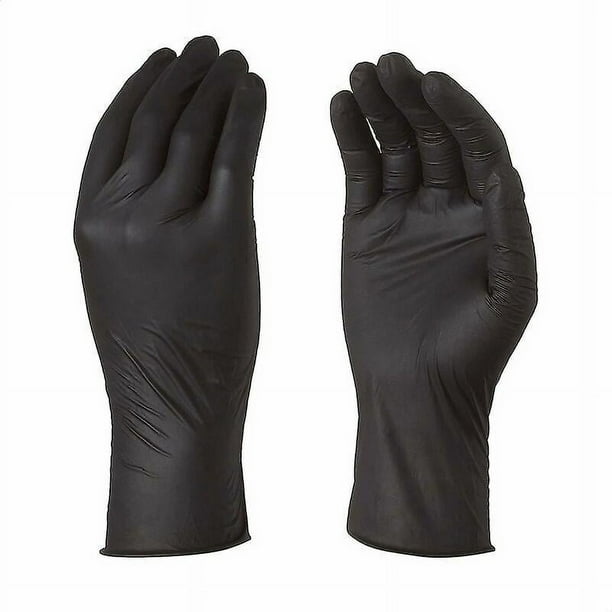 Nitrilhandschuhe Größe M (100 Stück), Schwarze Einweghandschuhe, Latexfrei, Schwarz, 100er-packung Schutzhandschuhe