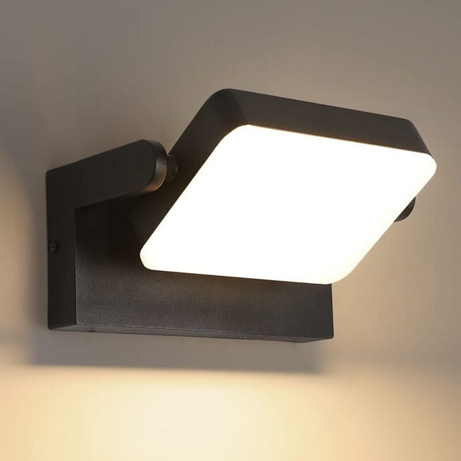 Verstellbare Led-außenwandleuchte, Warmweiß 3000k, Ip65 Wasserdicht, Fassadenstrahler Für Eingang, Einfahrt, Garten, Terrasse, Balkon, Garage, Schwarz.