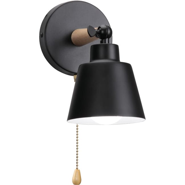 Designer-wandleuchte Mit Schalter, Led-nachttischlampe, Schwarze Dekorative Beleuchtung, Ideal Für Wohn- Und Schlafzimmer, Zur Innenmontage.