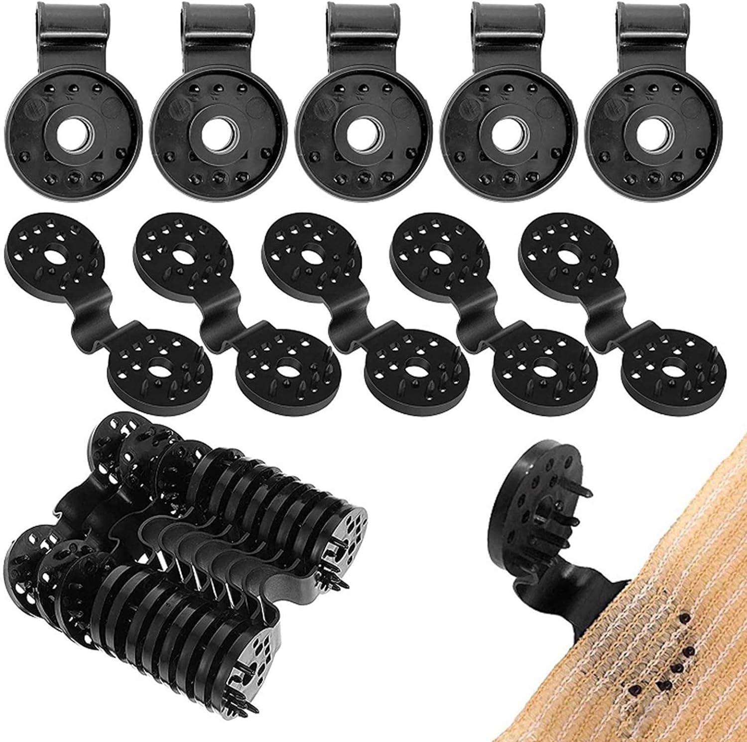 50 Befestigungsclips Für Schattierungsnetze (schwarz), Planenclips, Spezialbefestigungen Mit Ösen, Uv-beständig, Für Zäune, Sichtschutzsegel, Windbeständiges Gewebe