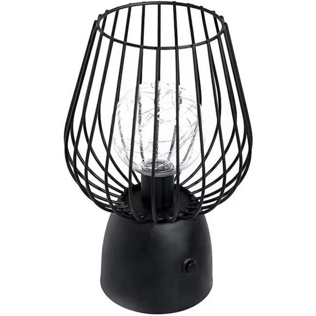 Retro-tischleuchte Aus Schwarzem Eisen, Kabellos, Batteriebetriebene Led-beleuchtung Für Schlafzimmer, Wohnzimmer, Vintage-dekor (sku: 95197519 Lehuamwj701)