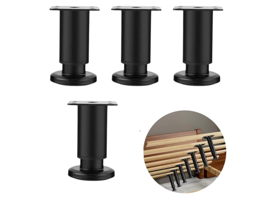 Höhenverstellbare Möbelfüße Aus Schwarzem Metall, Gleiter Für Sofas, Tische Und Schränke, Set Mit 4 Robusten Schraubfüßen, Verstellbare Höhe
