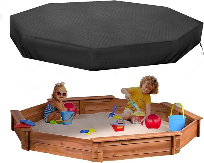 Achteckige Schutzhülle Für Sandkästen Im Freien, Wasserdichtes 420d Oxford-gewebe, Wind- Und Staubdicht, Spielzelt Für Kinder (schwarz, 84" X 78" X 9")