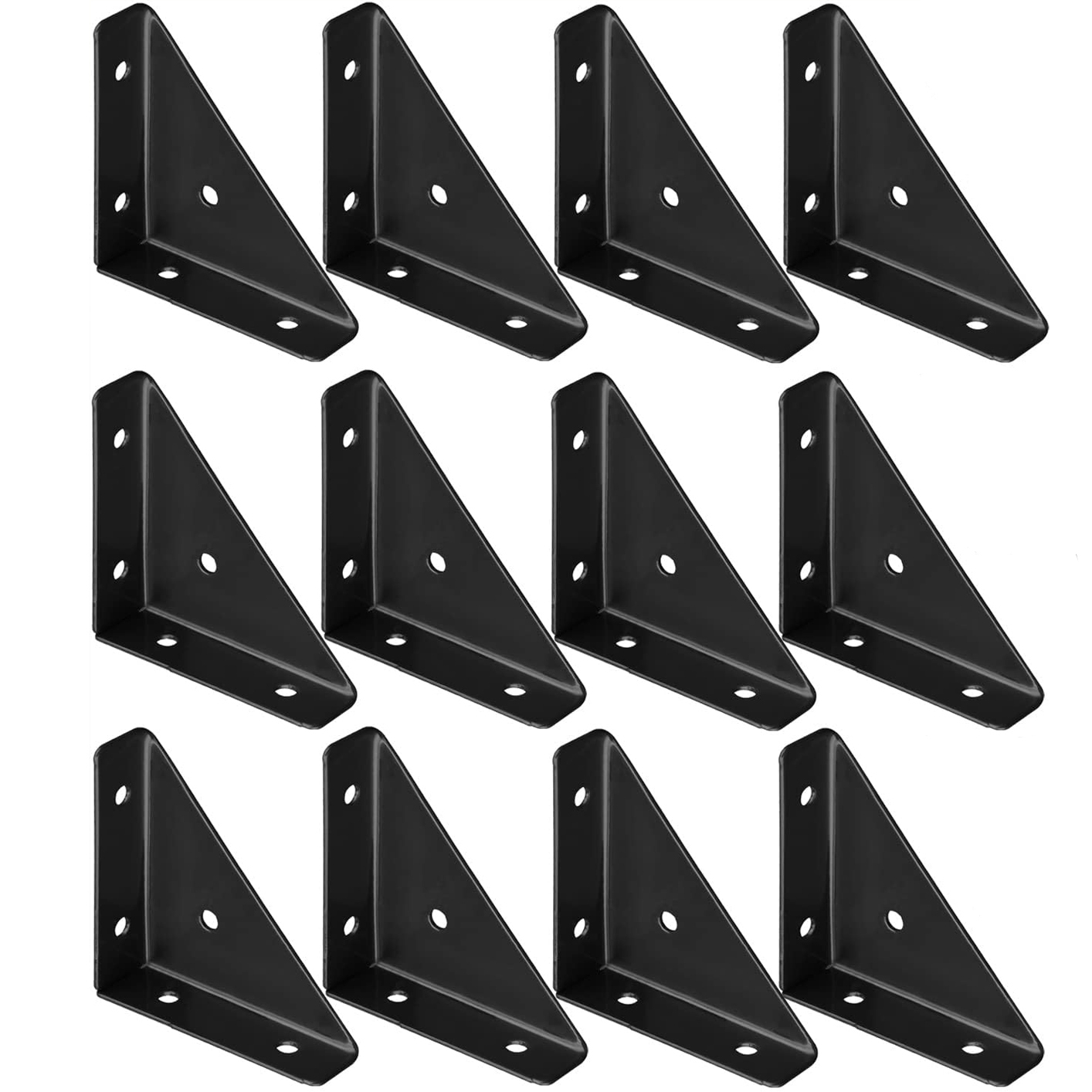 Universelle Schwarze Metall-befestigungswinkel, 12 Stück Dreieckige Eckverbinder, Verbindungsstücke Für Holzmöbel, Schränke, Stühle, Tische, Montagebeschläge