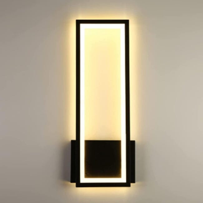 Goeco 16w Moderne Led-wandleuchte Aus Schwarzem Acryl, Innenbeleuchtung Für Wohnzimmer, Warmweiß 3000k, Elegante Wandbeleuchtung