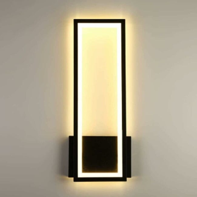 Comely 16w Led-wandleuchte, Moderne Rechteckige Leuchte, Acryl-deckenleuchte Für Flur, Wohnzimmer, Schlafzimmer Oder Treppenhaus (schwarz, Warmweiß 3000k)
