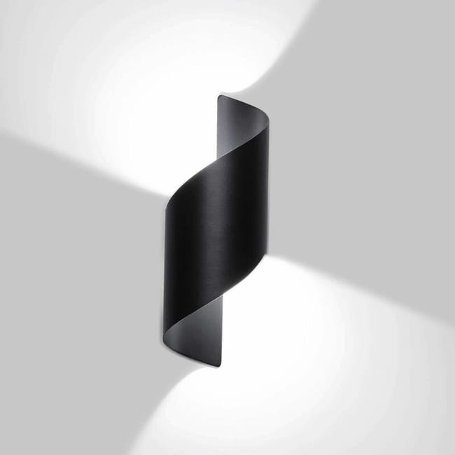 Moderne 12w Led-wandleuchte, Ip66 Wasserdicht, Aluminium, Gartenleuchte Für Den Außenbereich, Schwarz Und Kaltweiß, Design-wandstrahler (sku 95197231)