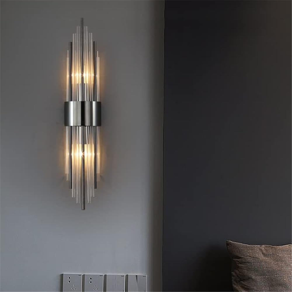 Luxuriöse, Moderne Schwarze Led-wandleuchte – Kristall-design-wandleuchte Für Schlafzimmer, Hotel Und Flur. Elegante Beleuchtung Für Wohnzimmer Und Nachttisch.