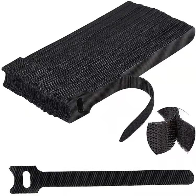 60 Wiederverwendbare Kabelbinder Aus Nylon – Katzenkopf-förmiger Klettverschluss – Verstellbare Klettverschlüsse – Kabelbinder – Für Zuhause, Büro Und Schule – Schwarz