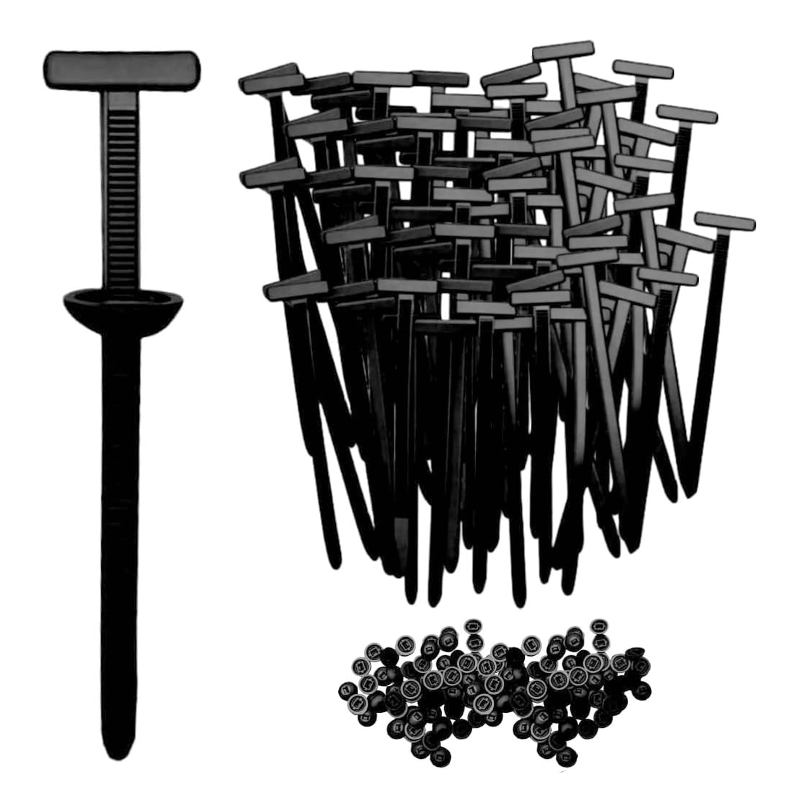50er-pack Mehrzweck-kabelbinder Zur Befestigung Am Motorraumboden – Ideal Für Die Tägliche Fahrzeugwartung – Robuste, Selbstsichernde Nylon-kabelbinder – Schwarz