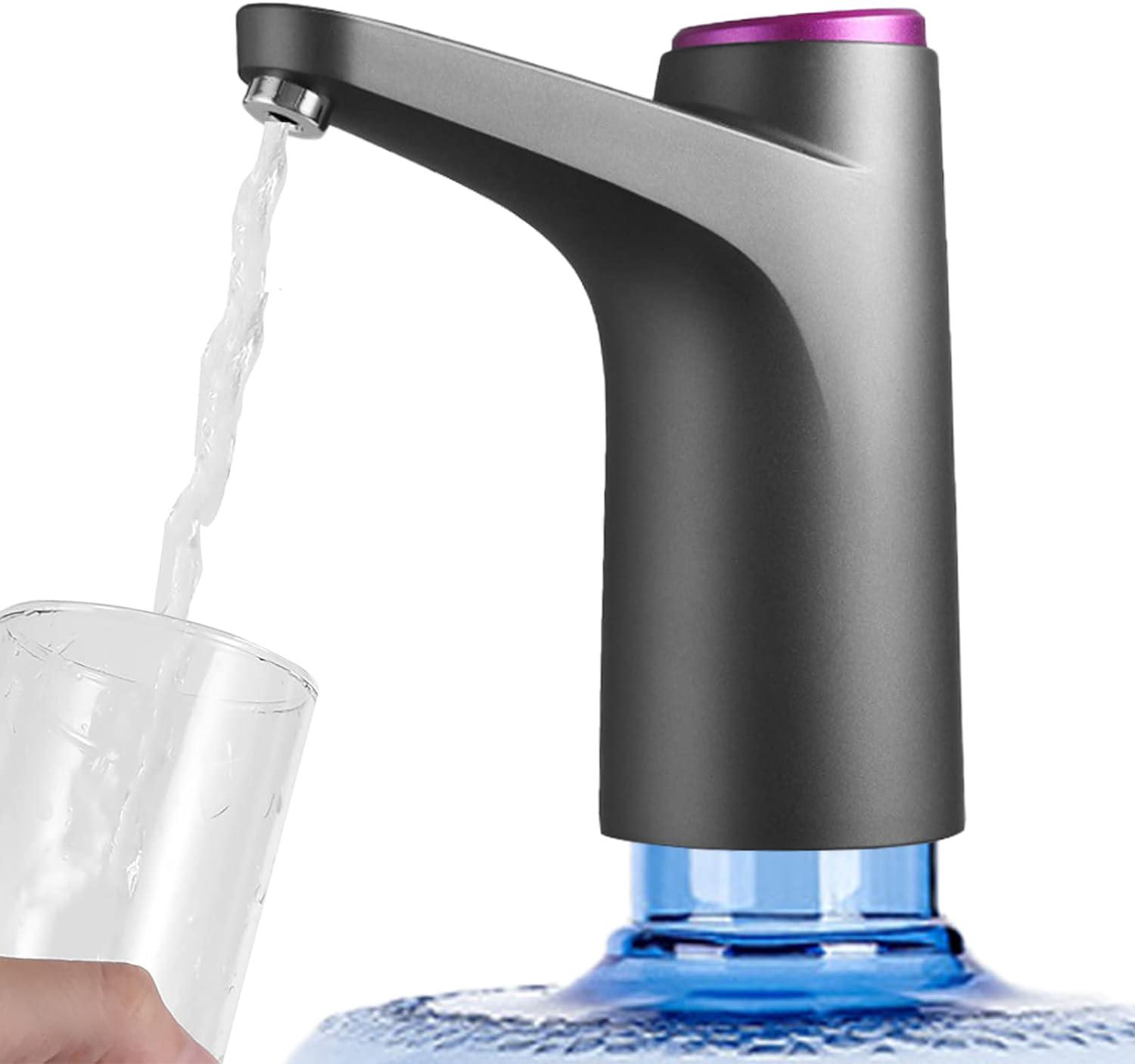 5-gallonen-wasserspender, Tragbare Wasserpumpe Mit Zwei Tasten, Großes Fassungsvermögen, Usb-aufladbar, Vielseitige Wasserflaschenpumpe, Grau Und Schwarz
