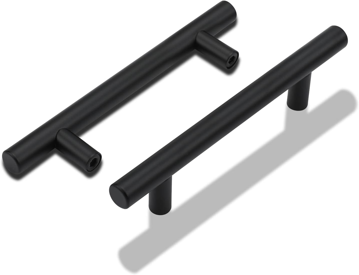 Set Mit 10 Schwarzen Küchenschrankgriffen, 128 Mm – Ls201bk128, Edelstahl-einbaugriff Für Möbel, Modern Und Dezent