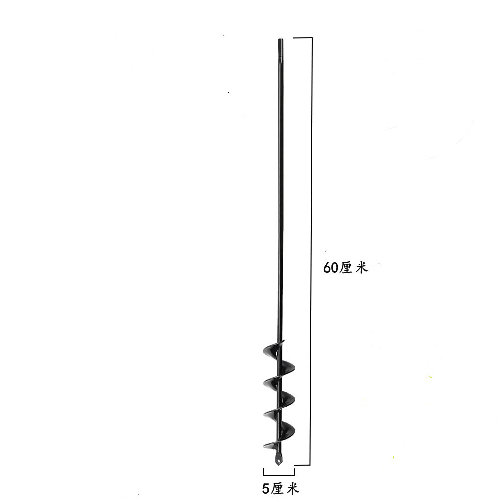 Handbohrer Für Zaunpfähle, Gartengerät Zum Pflanzen Von Blumen Und Auflockern Des Bodens, Mini-erdbohrer Mit Torsionsstab, Gartenzubehör, Schwarz – 5 Cm Durchmesser X Länge