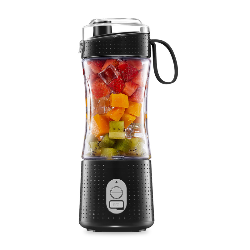 Wiederaufladbarer Tragbarer Smoothie-mixer Mit Usb-anschluss – Schwarzer Frucht- Und Gemüsesaftmixer – Persönlicher Tragbarer Mixer Für Shakes Und Getränke