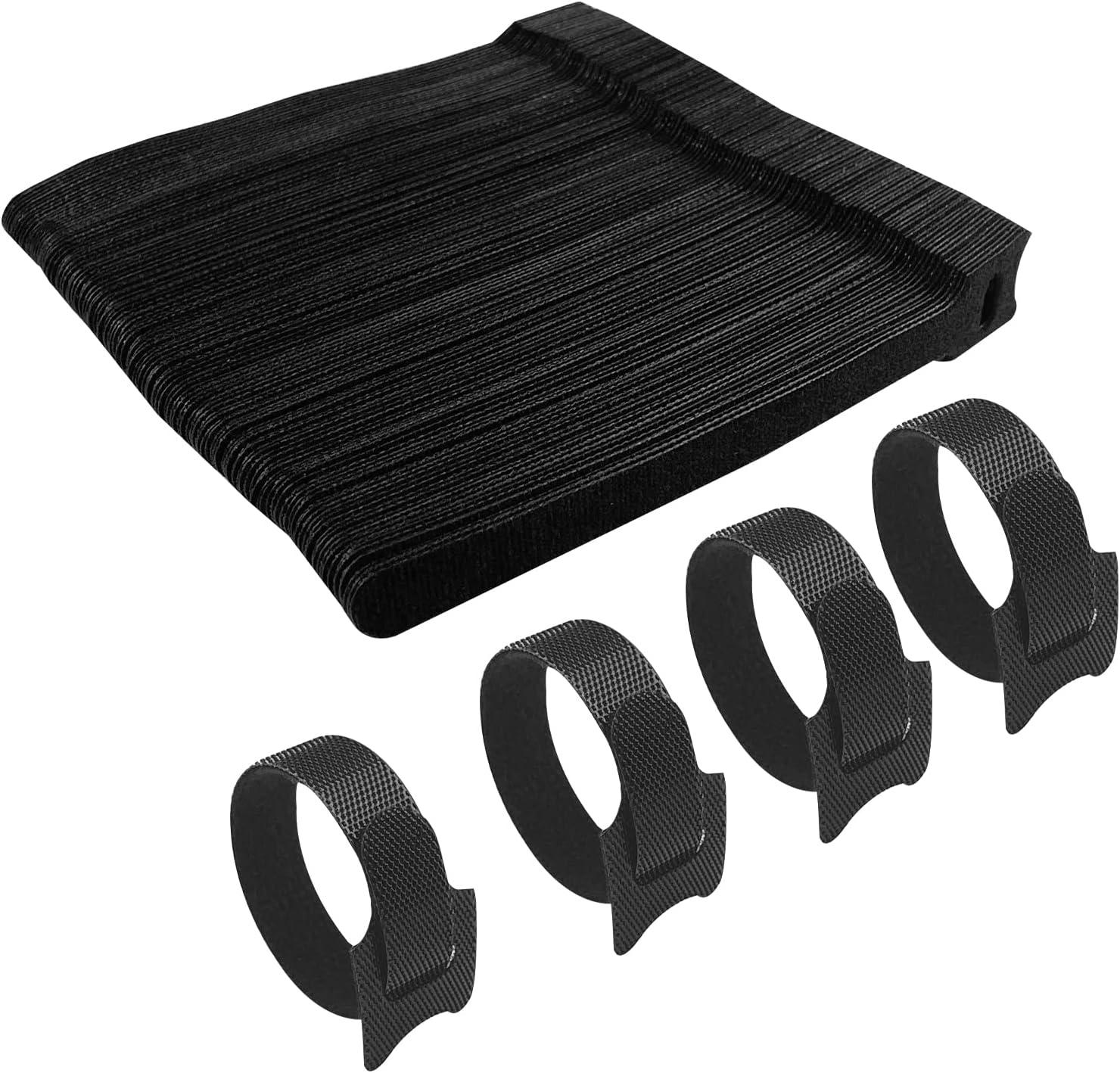 Packung Mit 120 Schwarzen, Selbstklebenden Kabelbindern (12 X 150 Mm), Wiederverwendbaren Nylon-klettbindern Für Pc-kabel, Elektrische Leitungen Und Kabelaufbewahrung