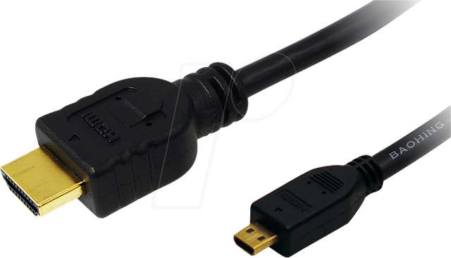 LOGILINK CH0032 - HDMI Micro-D Stk. > HDMI A Stk., 4K@30 Hz, 2,0 m