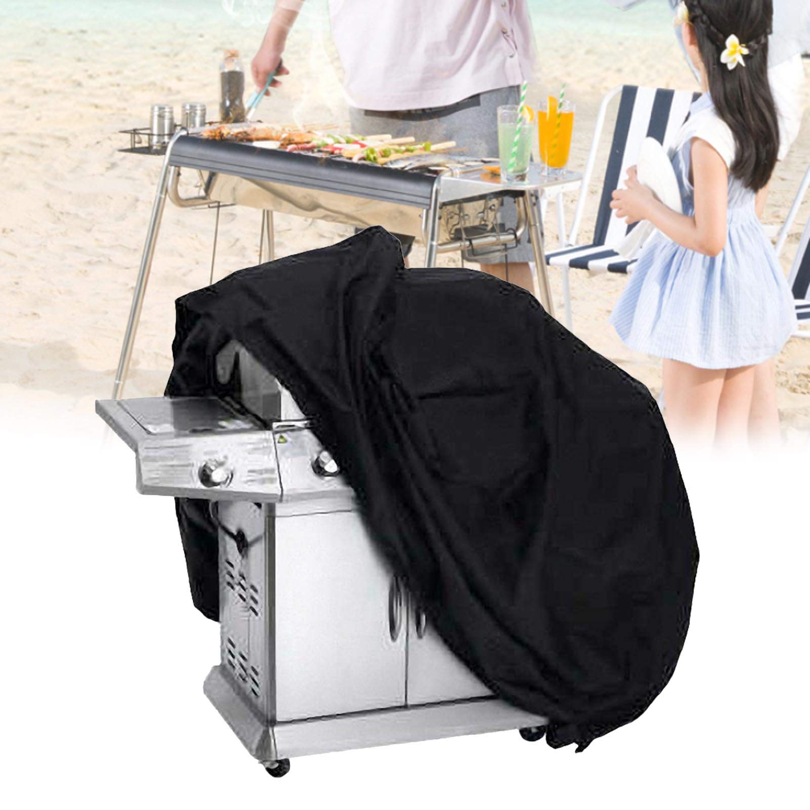 Wasserdichte Und Uv-beständige Grillabdeckung, 170 X 61 X 117 Cm, Schwarz, Universeller Schutz Für Grills Und Grillplatten