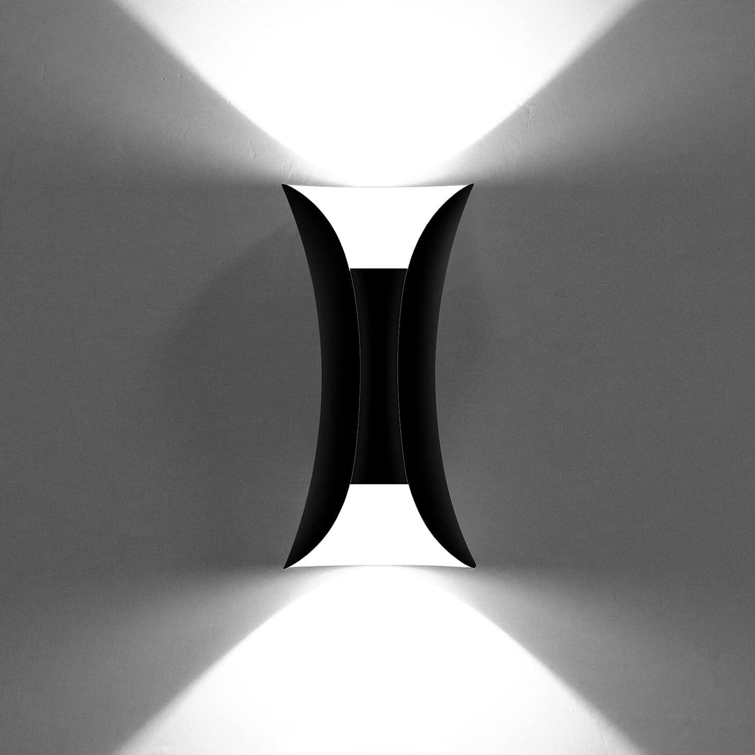 Moderne 10w Led-wandleuchte, Schutzart Ip65 (wasserdicht), Schwarzer Aluminium-wandstrahler, 6000k Kaltweißes Wandlicht, Für Den Innen- Und Außenbereich, Kreative Beleuchtung.