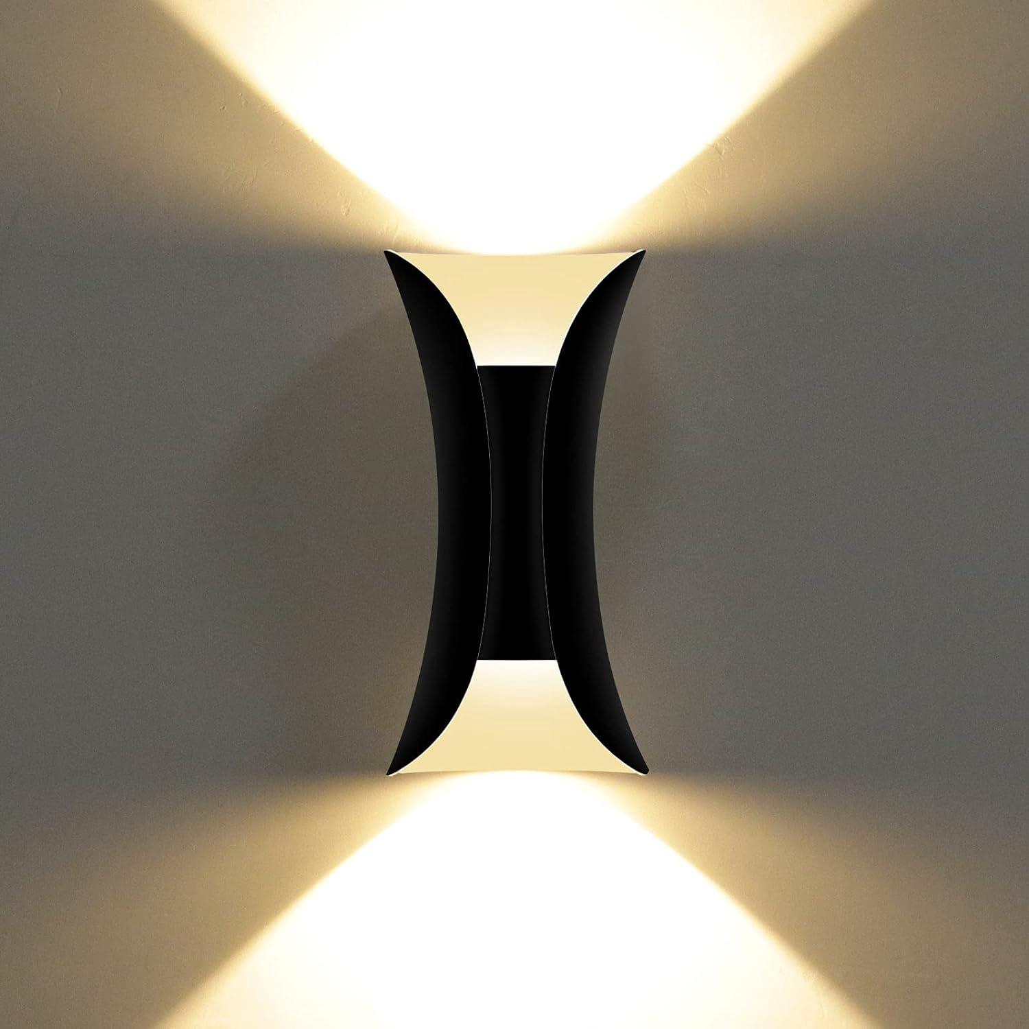 Moderne 10w Led-wandleuchte, Ip65 Wasserdichter Aluminium-wandstrahler, Innen-/außen-washlight, 3000k, Schwarz.
