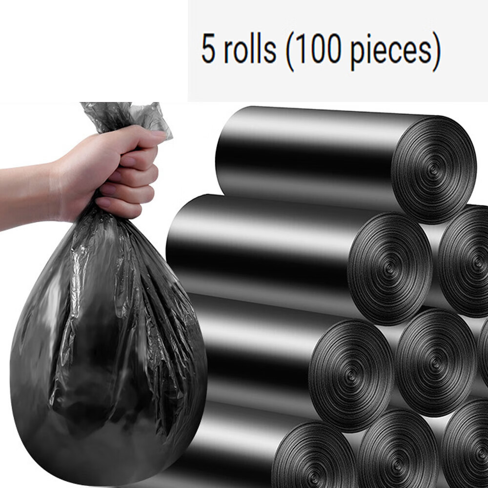 Rouleaux De 100 Pièces (noir, 45 X 60 Cm) [extra Épais] [anti-fuite] Sacs Poubelle Pour Poubelle De Bureau À Domicile, Sacs Poubelle, Sacs Poubelle, Sac Poubelle Portable Pour Cuisine À Domicile.