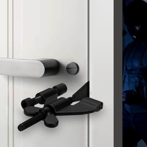 1 Pièce - Bloqueur De Porte D'Avion Sans Perçage - Bloqueur De Porte Pour Femmes Vivant Seules À L'Hôtel - Sécurité Optimale, Alarme Antivol Et Anti-intrusion - Noir