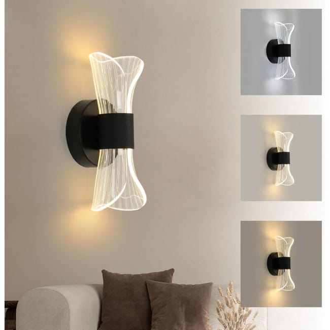 Applique Murale Intérieur Led Dimmable, 10w Moderne Lampe Led Murale Design Créatif, Éclairage Acrylique Luminaire Mural, Noir [classe Énergétique E] (sku Produit : 93626930 Sku Offre : 1025liu47)