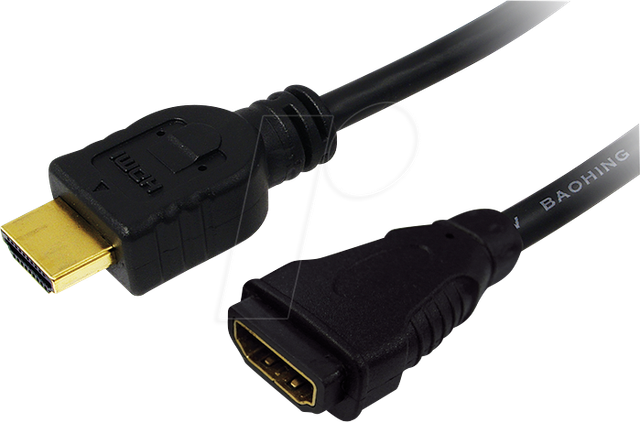 LOGILINK CH0056 - HDMI A Stk. > HDMI A Bu., 4K@30 Hz, schwarz, 2 m