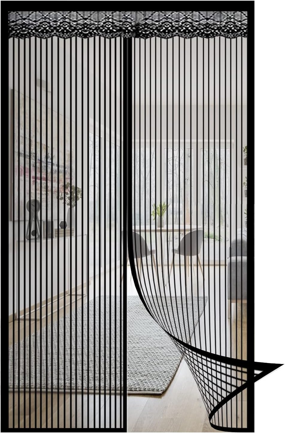 Moustiquaire Magnétique Pour Porte, 100 X 220 Cm, Résistante Et Indéchirable, Idéale Pour La Cuisine, La Chambre Ou La Pièce Climatisée. Couleur : Noir.