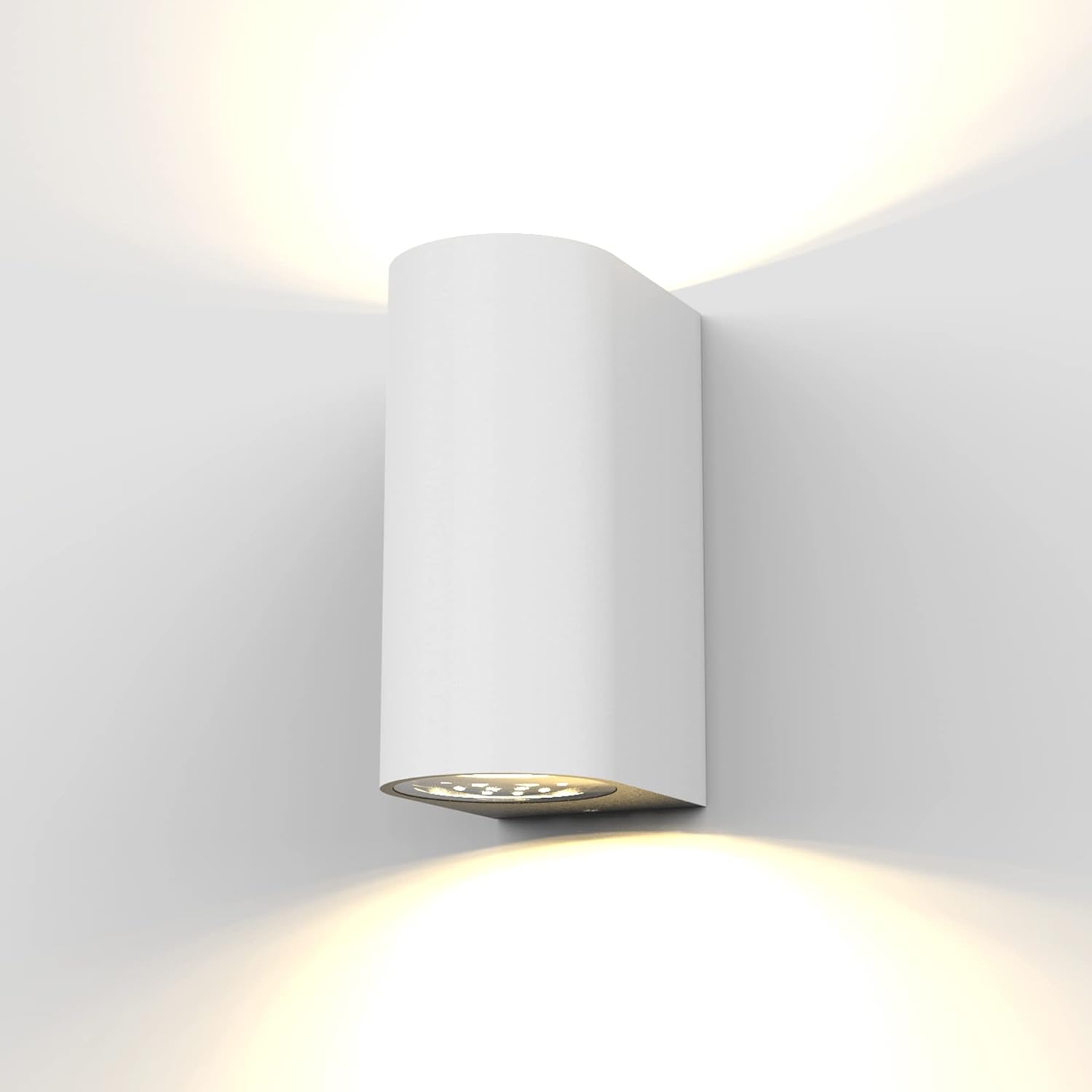 Applique Murale Led Extérieur Intérieur Moderne Blanche, 2 Spots De 400lm Chacun, Éclairage Jardin Terrasse Garage, Ip65, 10w