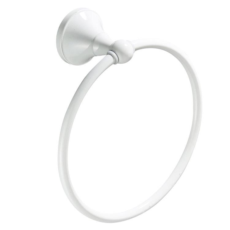 Anneau Porte-serviettes Rond, Finition Blanche. Porte-manteau En Laiton. Fixation Murale. Accessoires De Cuisine Et De Salle De Bain.