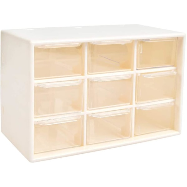 Boîte De Rangement À 9 Compartiments Pour Ranger Petites Pièces, Vis, Outils De Bricolage, Organiseur Blanc À 3 Niveaux Avec Tiroirs Transparents